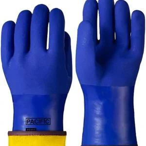 PACIFIC PPE PVC Thermal Insulated Freezer Gloves for Men and Women, 100% Waterproof, Insulated Chemical Gloves, Large
