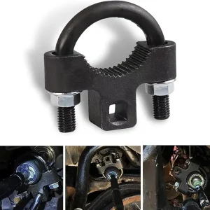 Pack-1 Car Inner Tie Rod Disassembly Tools, 2.87" U-shaped Structure Anti-slip Multifunctional Wrench, Detachable Metal Durable Vehicle Tie Rod Installation Helper, Universal for Cars (Black)