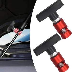 Pack-2 Car Engine Hood Lift Rod Anti-Slip Retainer, Snap-Type Lift Rod Anti-Pinch Safety Device, Trunk Air Pressure Rod Strut Shock Absorption Fixing Tool, Universal for Cars SUVs (Red)