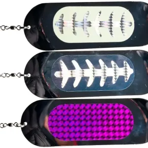 Pack of 3 Trolling Fishing Diving Flash Board Salmon Fishing Tackle Flasher Bait Lure Flasher Swim Bait Fishing Lure Fishing Tool 6in 1.7oz
