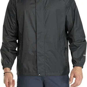 Packable Rain Jacket Men's Lightweight Waterproof Rain Shell Jacket Raincoat with Hood for Golf Cycling Windbreaker