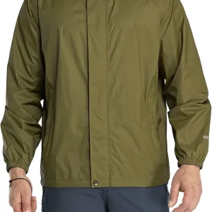 Packable Rain Jacket Men's Lightweight Waterproof Rain Shell Jacket Raincoat with Hood for Golf Cycling Windbreaker
