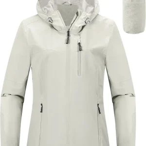 Packable Rain Jacket Women Lightweight Waterproof Raincoat with Hood Cycling Bike Jacket