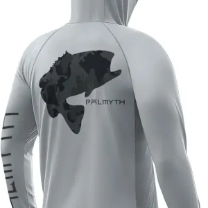 Palmyth Fishing Hoodie for Men Long Sleeve with Mask Sun Protection UV UPF 50+ Shirts Neck Gaiter