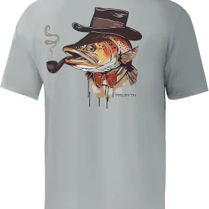 Palmyth Men's Fishing Shirt Short Sleeve Sun Protection UV UPF 50+ SPF T-Shirt