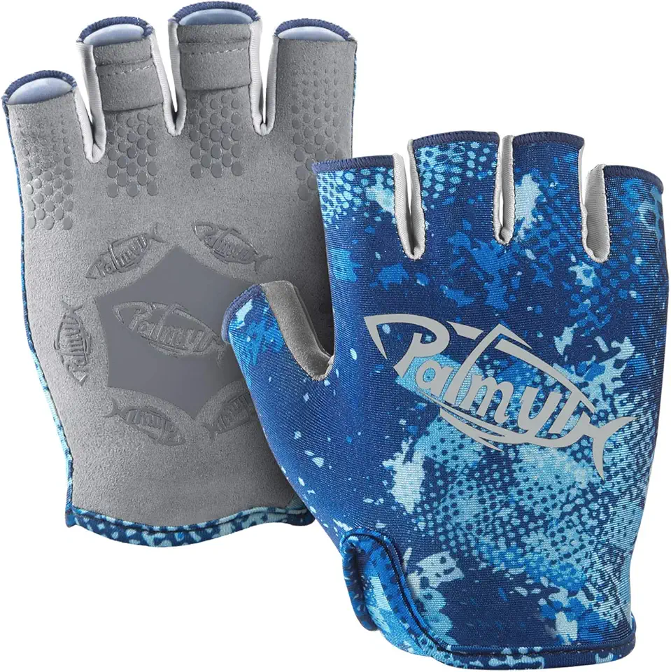 Palmyth Stubby UV Fishing Gloves Sun Protection Fingerless Glove Men Women UPF 50+ SPF for Kayaking, Paddling, Canoeing, Rowing, Driving