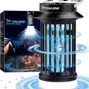 PALONE Bug Zapper for Outdoor Indoor, Mosquito Zapper Rechargeable Fly Killer, Portable Electric Fly Traps, Mosquito Killer, Insect Pest Control with LED Light for Backyard, Patio, Camping, Fishing