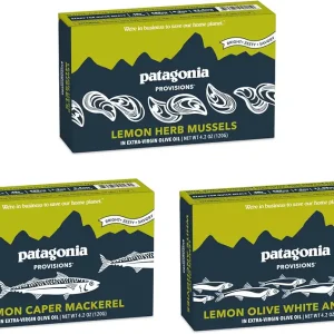 Patagonia Provisions Lemon Lovers Fish Bundle | (1) Lemon Caper Mackerel, (1) Lemon Olive Anchovies, (1) Lemon Herb Mussels