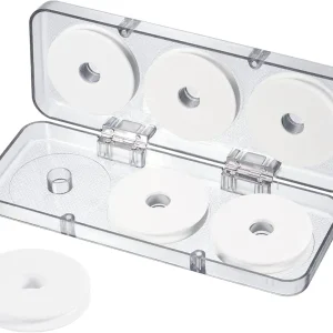 PATIKIL 2.64 Inch Fishing Line Spool, 1 Set/6 Pack EVA Foam Fishing Winding Board Plates Fly Fishing Gear Organizer with Case for Fishing Line Storage, White