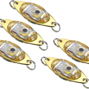 PATIKIL LED Fishing Lure Light Deep Drop Fishing Light LED Spoon Underwater Fishing Lights Lighted Bait Flasher Trolling Lures Rig