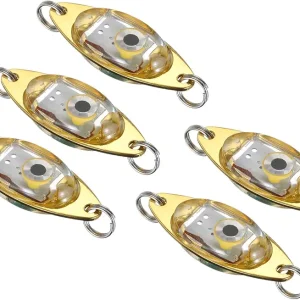 PATIKIL LED Fishing Lure Light Deep Drop Fishing Lights LED Spoons Underwater Fishing Lights Lighted Bait Flasher Trolling Lures Rig