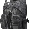 PELLOR Fly Fishing Vest, Fishing Gear Outdoor Backpack Breathable Mesh Fishing Vest Backpack for Camping Hunting