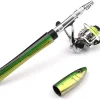 Pen Fishing Pole 55 Inch Mini Pocket Fishing Rod Travel Fishing Rod Set for Ice Fly Fishing Sea Saltwater Freshwater