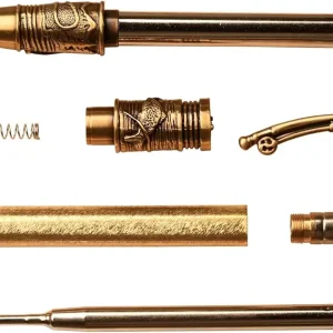 Penn State Industries PKFLYAB Fly Fishing Twist Ballpoint Pen Kit Woodturning Project (2pack in Antique Brass)
