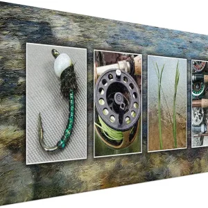 Personal-Prints FLY FISHING Personalized Name Art D�cor | Gift for the Fly Fisher, Man Cave, Office or Boy�s Room |Customized Flyfishing Name Wall Art Gift (10"x30" Stretched Canvas)