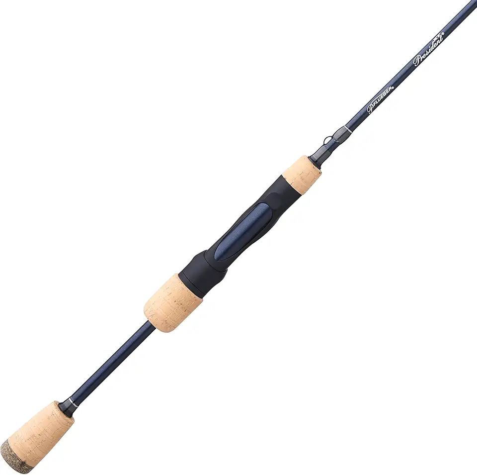 Pflueger 6' President XT Spinning Rod, Light Power, 2-Piece Graphite Rod, Light and Sensitive Fishing Rod Ideal for Bass, Walleye, Panfish, Trout and Steelhead