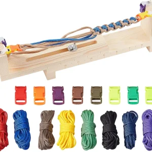 PH PandaHall Jig Bracelet Maker Kit Wristband Maker with 8 Parachute Cords and 8 Quick Release Buckles Adjustable Length Braiding Weaving DIY Craft Tool Kit for Friendship Bracelets Jewelry Making