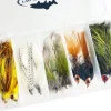 Pike Fly Fishing Flies Assortment Kit with Fly Box, Cousin It, Mr Creepo, Skully Bugger - 10 Piece