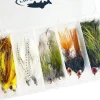 Pike Fly Fishing Flies Assortment Kit with Fly Box, Cousin It, Mr Creepo, Skully Bugger - 10 Piece