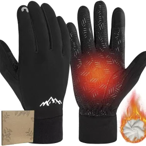 Pixel Panda Winter Gloves for Men Women Warm Touchscreen Gloves for Cold Weather Thin Water-Resistant Windproof Non-Slip Gloves for Cycling, Driving, Running, Hiking