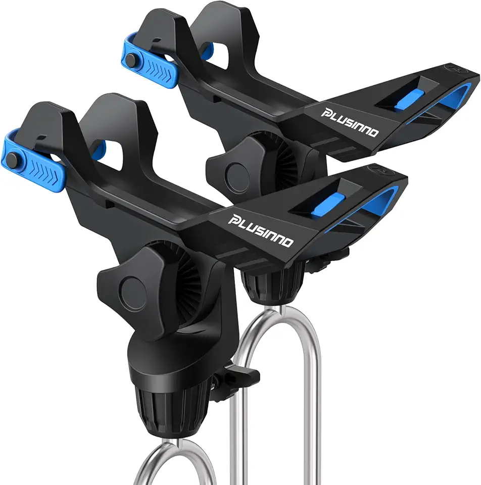 PLUSINNO 1/2/4 Pack Fishing Rod Holder for Ground, Upgraded Rod Holders for Bank Fishing, 360 Degree Adjustable Fishing Rod Holder Equipment, Fishing Gear, Fishing Gifts for Men.