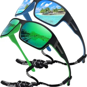 Polarized Sports Sunglasses for Men Women Unbreakable Frame Cycling Fishing Driving