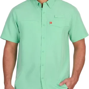 Poly Grid Mens Short Sleeve Shirt Fishing Shirt