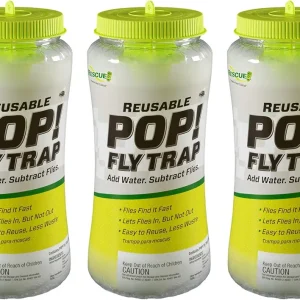 POP! Fly Trap � Large Reusable Fly Trap for Outdoor Use - 3 Pack