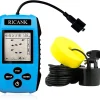 Portable Fish Finder, Handheld Fish Depth Finder Contour Readout Fishfinder Ice Kayak Shore Boat Fishing Fish Detector Device with Sonar Sensor Transducer and LCD Display Gear Fish Depth Finder