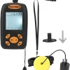 Portable Fish Finder, Handheld LCD Sonar Sensor, Depth Detector for Kayak Boat Lake, Fishfinder with 5 Tier Sensitivity, Ideal for Ice Shore Sea Fishing