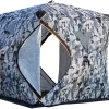 Portable Ice Fishing Shelter 3-4 Person Ice Fishing Tent Insulated Ice Fishing Shelter Thermal Ice Fishing Shanty with Insulated Layer for Winter Fishing (B Type 3~4 Person)