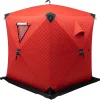 Portable Ice Fishing Tent 1-2 People, Insulated Ice Fishing Shelter Area with Windproof Fabric Strips, 57inx65in Shelter Oxford Cloth Ice Fishing Shanty for Ice Fishing Winter Fishing