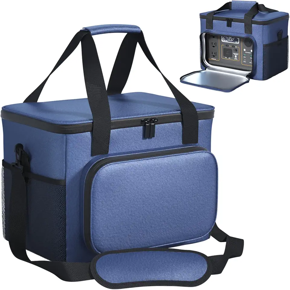 Portable Power Station Bag,900D Sailboat Class Oxford Cloth, Waterproof,Dustproof,Anti-Static,12 x 8.3 x 9 in,For 300W/500W Power Stations. Easy to Carry,For Camping,Fishing,RV,Outdoor Work