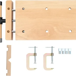 Portable Woodworking Vise for Workbench, Wood Vise for Workbench, Hard Wood Work Bench Table Woodworking Desktop with 2 G-Type Fixing Clips,4 Limit Blocks,and Quick-Release Handle