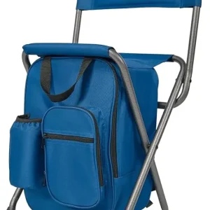 PORTAL Backpack Cooler Chair Fishing Chairs with Backrest Folding Camping Stool Compact for Outdoors Hiking Hunting Travel, Supports 225 lbs