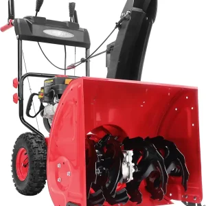 PowerSmart Gas Snow Blower 24-Inch, Commercial Duty 2-Stage 212cc OHV Engine with Electric Start, Self Propelled System, LED Light