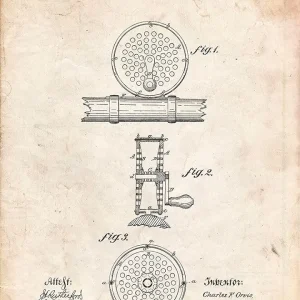 PP225-Vintage Parchment Orvis 1874 Fly Fishing Reel Patent Poster Poster Print - Cole Borders (18 x 24)