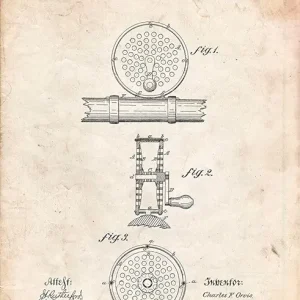 PP225-Vintage Parchment Orvis 1874 Fly Fishing Reel Patent Poster Poster Print - Cole Borders (18 x 24)
