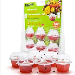 Premium Fruit Fly Traps for Indoors - 180 Days Supply - New and Improved Formula for Indoor Gnat Trap - Easy to use - Food Based Fly Trap Bait, Lure, Catcher, Fruit Flies, 6-Pack
