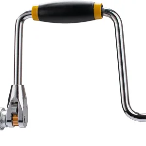 Professional Carpenters Bit Brace Hand Crank Drill with 12-Inch Swing Arm,with 4 claws, Steel and Plastic Construction