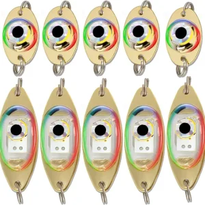 QualyQualy 6pcs LED Fishing Lures Deep Drop Fishing Lights Underwater Flasher Lights Bass Halibut Walleye Lures Attractant
