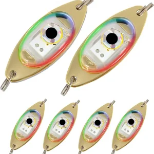 QualyQualy 6pcs LED Fishing Lures Deep Drop Fishing Lights Underwater Flasher Lights Bass Halibut Walleye Lures Attractant