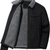 Quilted Coat Solid V Neck Slim Fit Warm Sweater Cardigan Coat Single Breasted Overcoat with Detachable Collar
