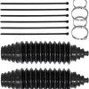 Rack and Pinion Boot Inner Tie Rod Boot Kit, Steering Rack Boot Tool Set with Pinion Bellow Cable Ties and Clamps, Waterproof Dustproof Silicone Bellow Car Boots Accessories 103-3070(Black)