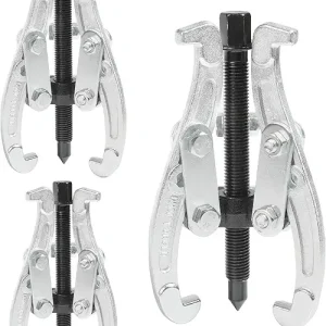 RACOONA Gear Puller,Heavy Duty Pulley Puller,Car Accessories 3 Jaw Gear Bearing Flywheel Pulley Removal Tool,Gear Removal Tool Gear Puller Set,3" 4" 6" 3 Jaw Puller Kit for Slide Gears,Pulley,Flywheel