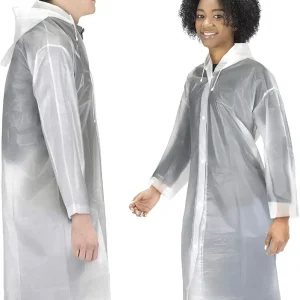 Rain Coats (2 Pack) - EVA Rain Poncho for Women and Men, Reusable Raincoat