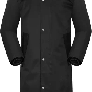 Raincoat Waterproof Long Rain Jacket Lightweight Rainwear Reflective with Packable Hood for Men Women Adults