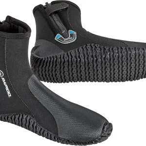 Rapido Boutique Collection Wise 5mm Neoprene Wetsuit Zipper Dive Boot, Great Scuba Diving Snorkeling Surf Boots | Anti-Slip Rubber Sole Booties for Men and Women