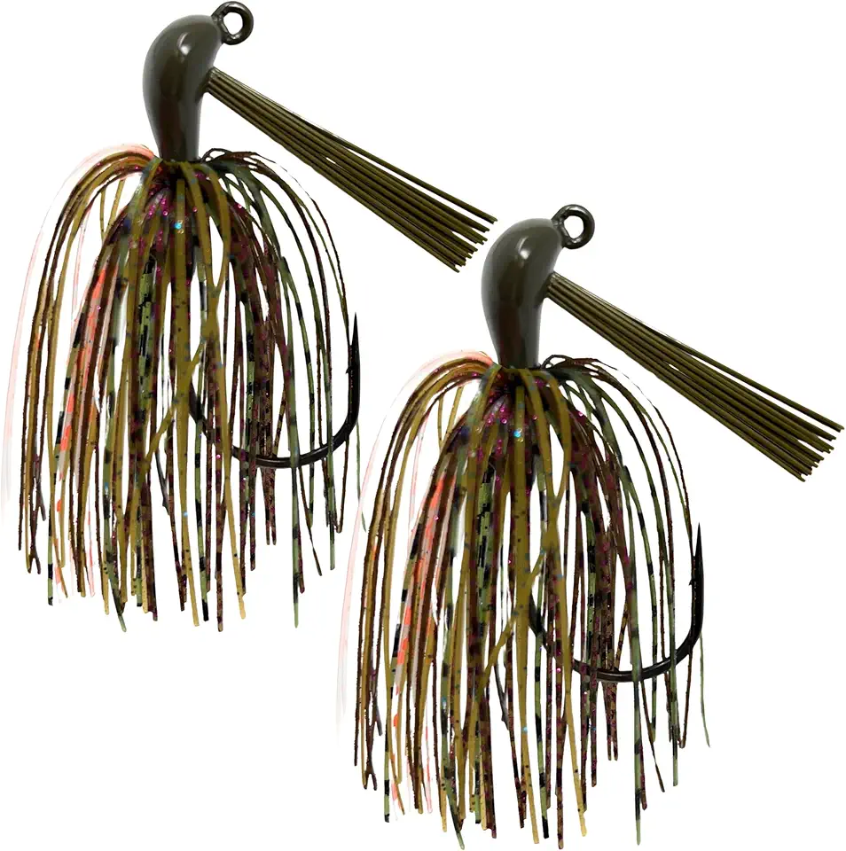Reaction Tackle Tungsten Flipping Jig for Bass Fishing � Weedless Design with 97% Pure Tungsten Jig Head Fishing Lures - Bass, Pike, Walleye, Muskie and More (2-Pack)
