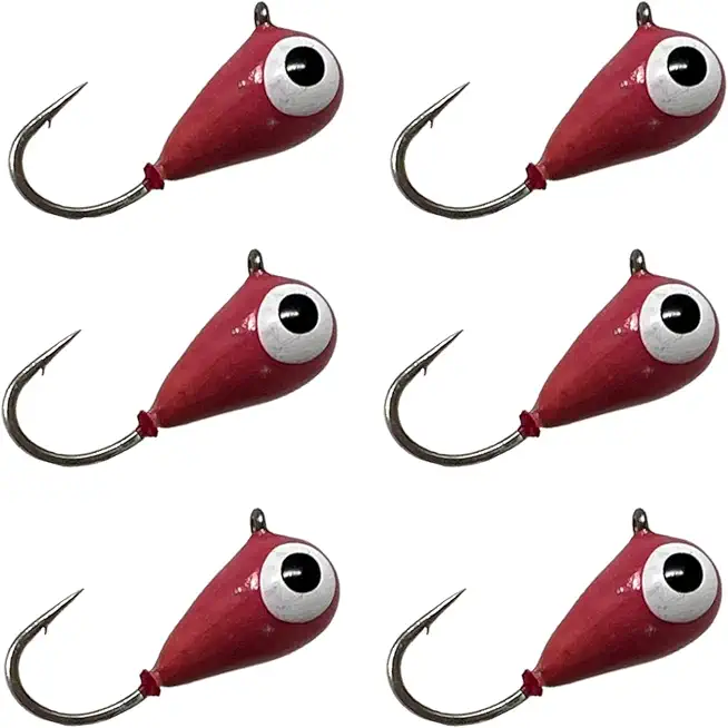 Reaction Tackle Tungsten Ice Fishing Jigs - Super Sensitive Tear Drop Jig for Panfish, Crappie, Walleye, Perch, Trout and Bluegill -Ice Fishing Lures Glow with UV Light